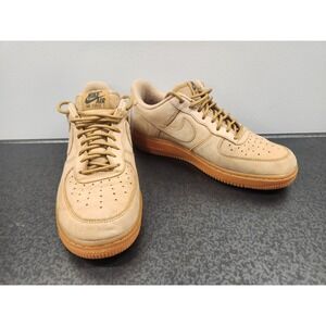 Nike Air‎ Force 1 Low Men's Sz 8 Shoes Flax Wheat Brown AA4061-200 ~ Good ~ READ